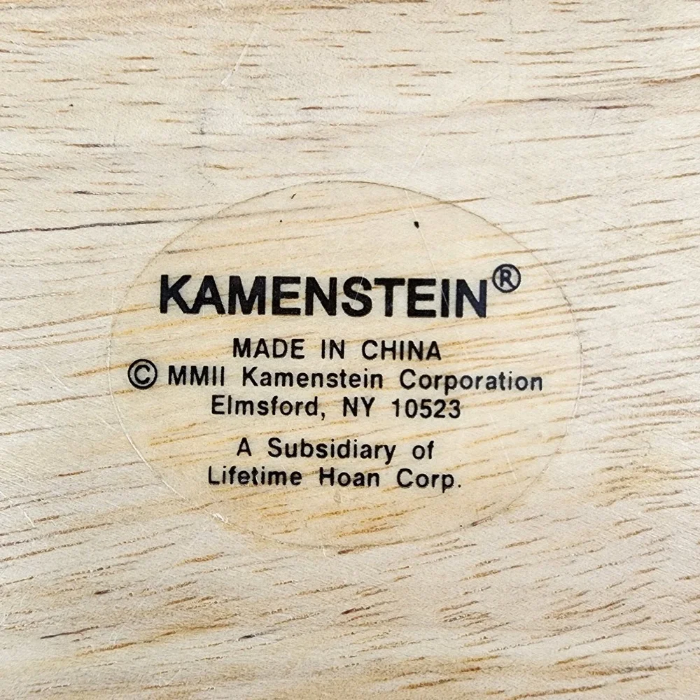 Kamenstein‎ Natural Wood Coaster Set with Caddy 6 Piece Round Concentric Rings